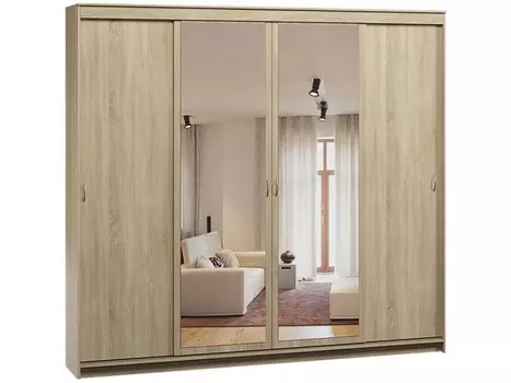 Шкаф-купе Эконом-4-240-240 Дуб Сонома 2 зеркала