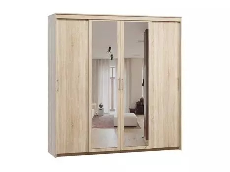Шкаф-купе Тебар-4-220-230 Дуб Сонома 2 зеркала