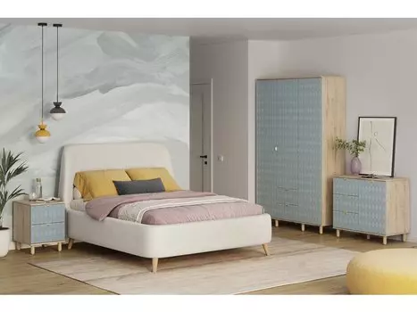 Спальня модульная Теджонс-3 Leaf Mentol