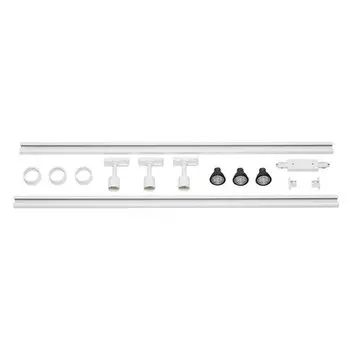 1PHASE-TRACK, комплект из 2-х шинопров. 1м, 3-х свет-ков PURI с LED 4.3Вт, аксессуаров, белый SLV 143191