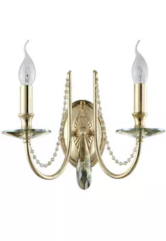 Бра Crystal Lux VICTORIA AP2 GOLD/AMBER