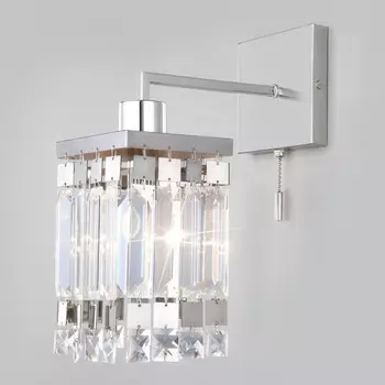 Бра Eurosvet 10100/1 хром/прозрачный хрусталь Strotskis