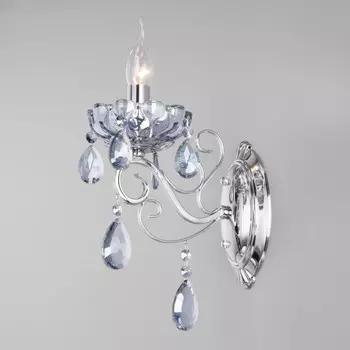 Бра Eurosvet 10109/1 хром/лазурный хрусталь Strotskis