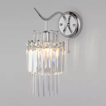 Бра Eurosvet 10119/1 хром/прозрачный хрусталь Strotskis