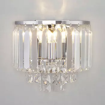 Бра Eurosvet 10121/2 хром/прозрачный хрусталь Strotskis (10105/2)