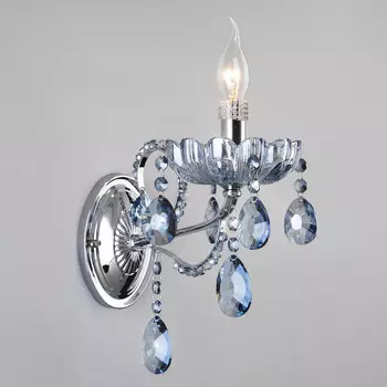 Бра Eurosvet 3015/1 хром/лазурный хрусталь Strotskis