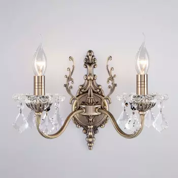 Бра Eurosvet 3281/2 античная бронза/прозрачный хрусталь Strotsk