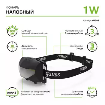 Фонарь Gauss GF306