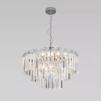 Каскадная люстра Eurosvet 10130/8 хром/прозрачный хрусталь Strotskis