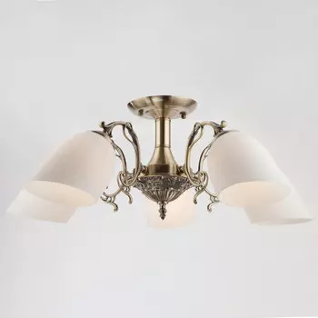 Люстра на штанге Eurosvet 22010/5 античная бронза