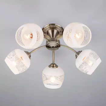 Люстра на штанге Eurosvet 30118/5 античная бронза