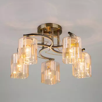 Люстра на штанге Eurosvet 30124/5 античная бронза