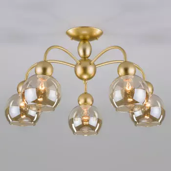 Люстра на штанге Eurosvet 30148/5 перламутровое золото