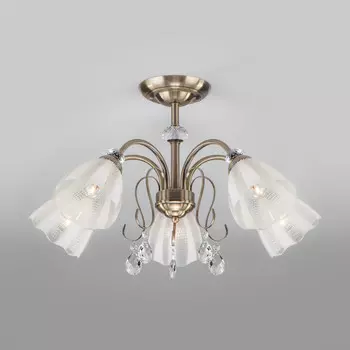 Люстра на штанге Eurosvet 30155/5 античная бронза