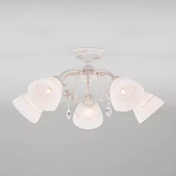 Люстра на штанге Eurosvet 30156/5 белый с золотом