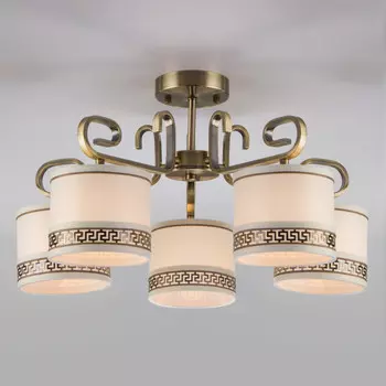 Люстра на штанге Eurosvet 60086/5 античная бронза