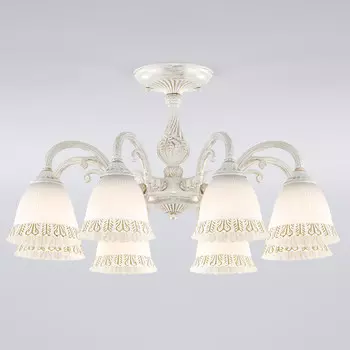 Люстра на штанге Eurosvet 60107/8 белый с золотом