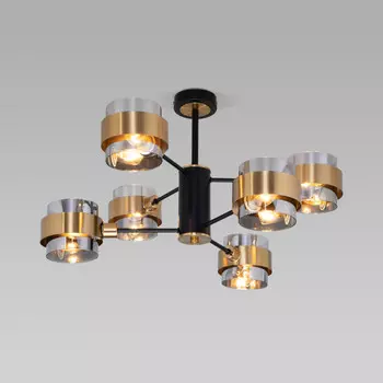 Люстра на штанге Eurosvet 70127/6 черный/дымчатый