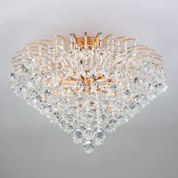 Накладная люстра Eurosvet 3299/9 золото/прозрачный хрусталь Strotskis