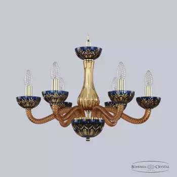 Подвесная люстра Bohemia Ivele Crystal 1309/6/200 G Am/Amber-Blue/H-1I