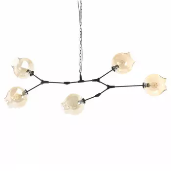 Подвесная люстра Cosmo 1212S-5 коньячный/черный