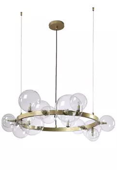 Подвесная люстра Crystal Lux AGATA SP15 V2 GOLD/TRANSPARENTE