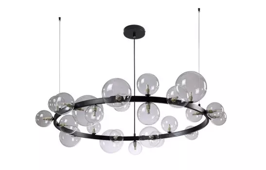 Подвесная люстра Crystal Lux AGATA SP24 V2 BLACK/TRANSPARENTE