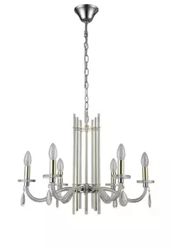 Подвесная люстра Crystal Lux AURELIO SP6 GOLD+CHROME/TRANSPARENT