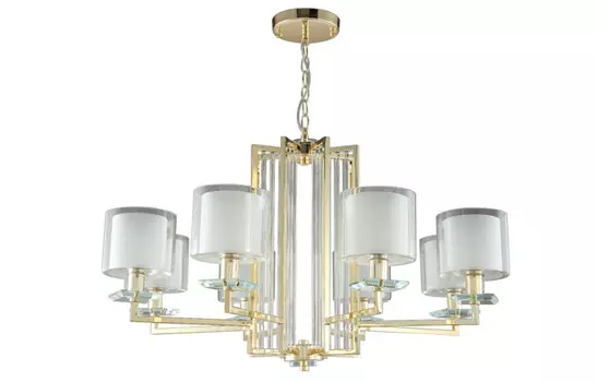 Подвесная люстра Crystal Lux NICOLAS SP-PL8 GOLD/WHITE