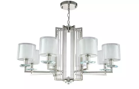 Подвесная люстра Crystal Lux NICOLAS SP-PL8 NICKEL/WHITE