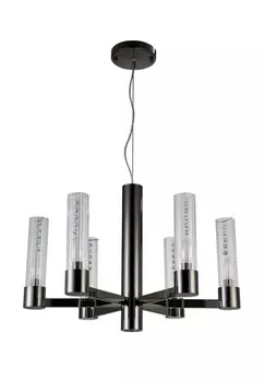 Подвесная люстра Crystal Lux OTONO SP6+1 BLACK CHROMIUM/TRANSPARENTE