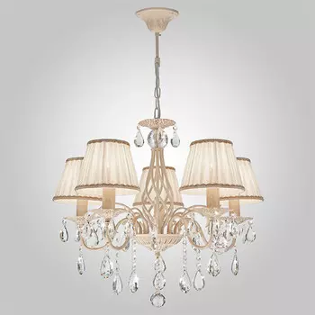 Подвесная люстра Eurosvet 10054/5 белый с золотом/прозрачный хрусталь Strots