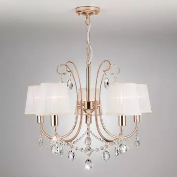 Подвесная люстра Eurosvet 10087/5 золото/прозрачный хрусталь Strotskis