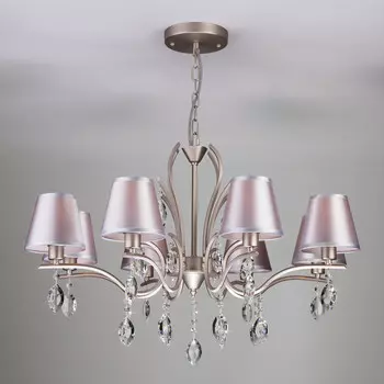 Подвесная люстра Eurosvet 10089/8 сатин-никель/прозрачный хрусталь Strotskis