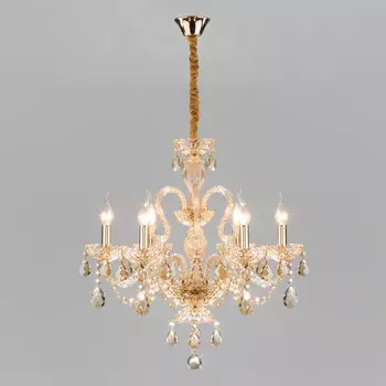 Подвесная люстра Eurosvet 10097/6 золото/тонированный хрусталь Strotskis