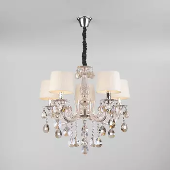 Подвесная люстра Eurosvet 10098/5 серебро/тонированный хрусталь Strotskis