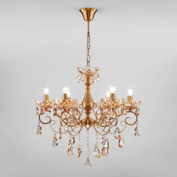 Подвесная люстра Eurosvet 10109/6 бронза/тонированный хрусталь Strotskis