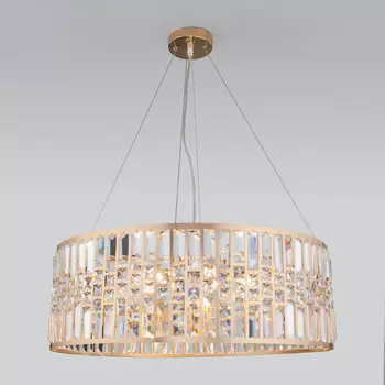 Подвесная люстра Eurosvet 10116/8 золото/прозрачный хрусталь Strotskis