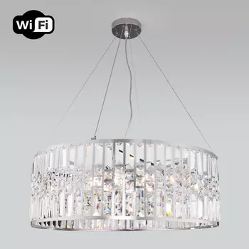 Подвесная люстра Eurosvet 10125/8 хром/прозрачный хрусталь Strotskis Smart (