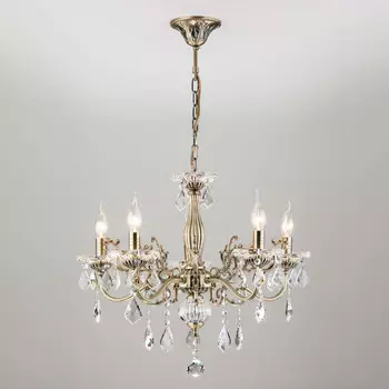 Подвесная люстра Eurosvet 3281/5 античная бронза/прозрачный хрусталь Strotsk