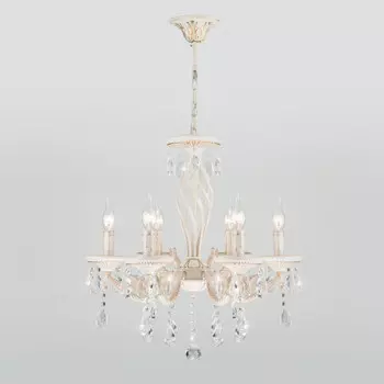 Подвесная люстра Eurosvet 3585/6 белый/прозрачный хрусталь Strotskis