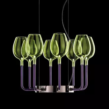 Подвесная люстра Italamp 3050/8 verde chiaro-melanzana/CDF