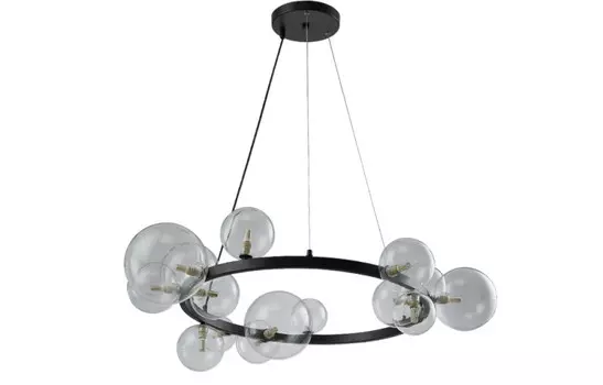 Подвесной светильник Crystal Lux AGATA SP15 BLACK/TRANSPARENTE