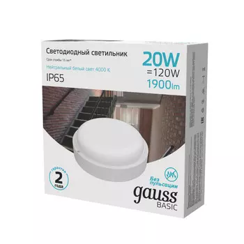 Пылевлагозащищенный светильник Gauss 126418220B
