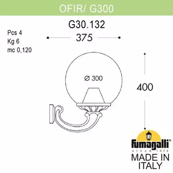 Светильник настенный Fumagalli G30.132.000.VZF1R