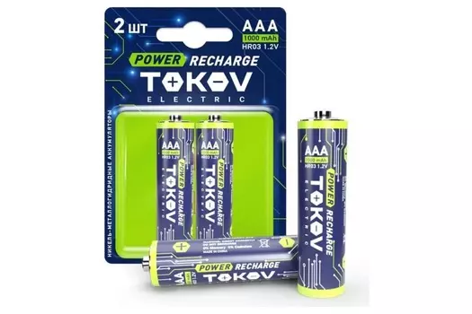 Аккумулятор AAA/HR03 TOKOV ELECTRIC TKE-NMA-HR03/B2 1000мА.ч 2 штуки