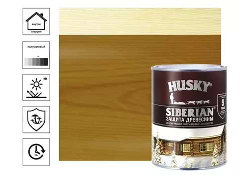 Антисептик Husky Siberian полуматовый дуб 0,9 л