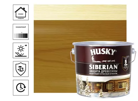 Антисептик Husky Siberian полуматовый дуб 2,7 л