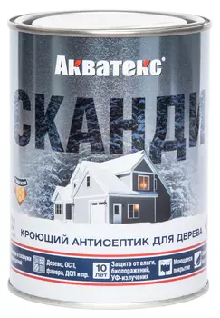 Антисептик кроющий Акватекс Сканди 0,75 л, база С, бесцветный