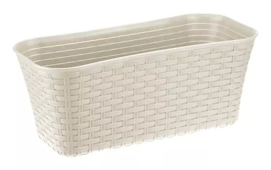 Балконный ящик РОТАНГ 400мм, бежевый ротанг